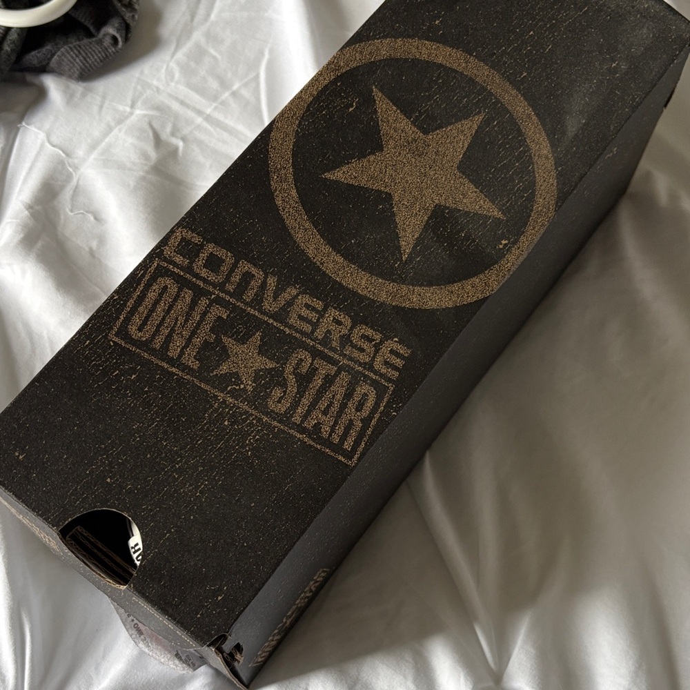 Converse One Star Black Box with Gold Star